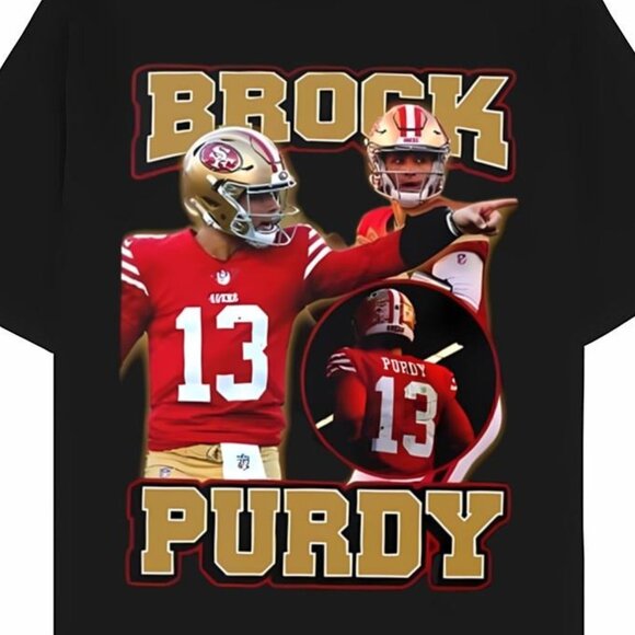 Brock Purdy 13 San Francisco 49ers Shirt Vintage NFL Quarterback Football Tee 73 - Picture 2 of 5